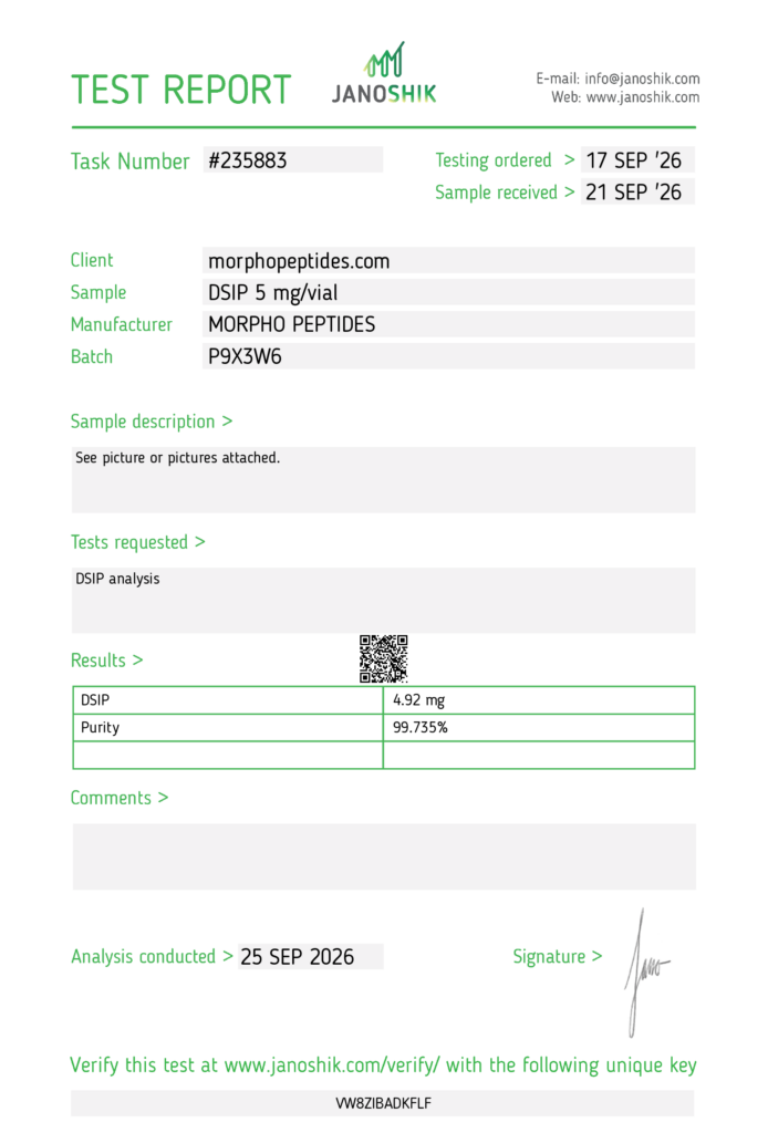 Certificato di analisi: DSIP